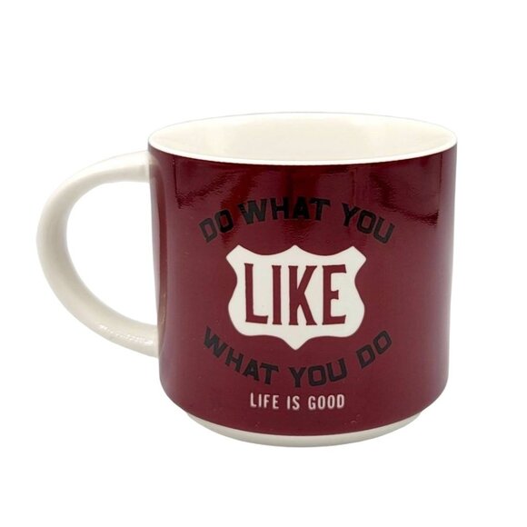 2/$15 Life is Good Home Stackable Mug Red 3.5" Like What You Do Do What You Like - Picture 1 of 10